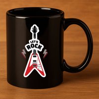 Let's Rock Guitar 11oz C Handle Ceramic Mug