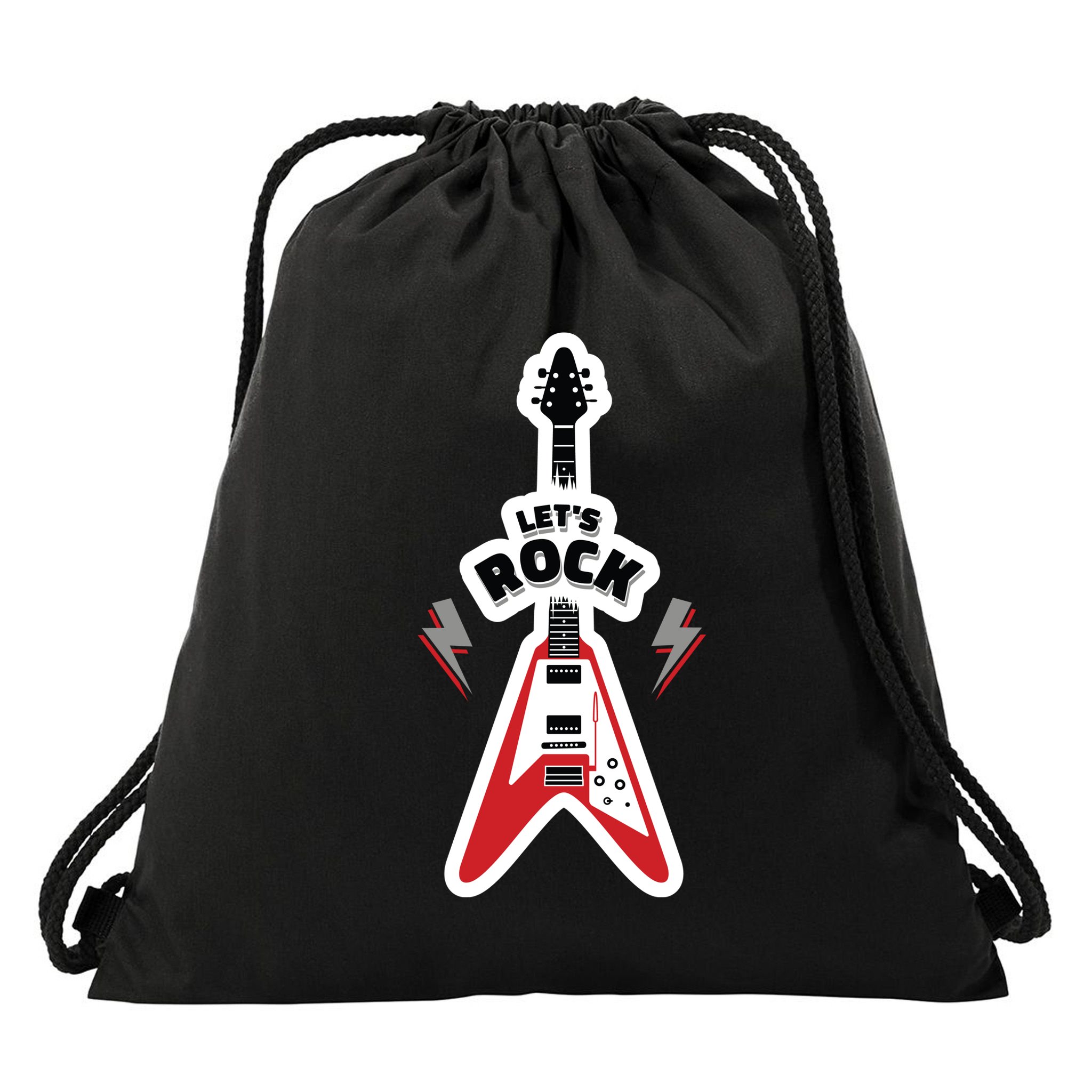 Let's Rock Guitar Drawstring Bag