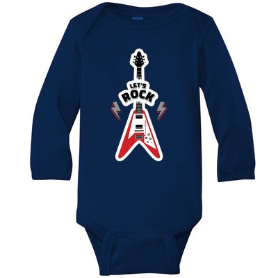 Let's Rock Guitar Baby Long Sleeve Bodysuit