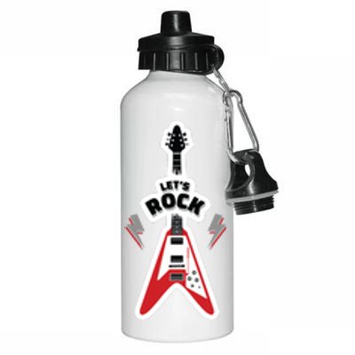 Let's Rock Guitar Aluminum Water Bottle 