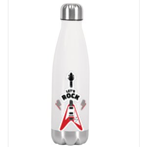 Let's Rock Guitar Stainless Steel Insulated Water Bottle