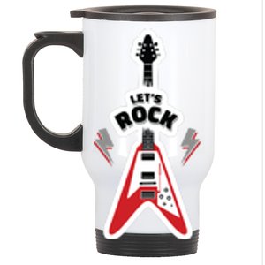 Let's Rock Guitar Stainless Steel Travel Mug