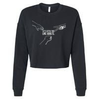 Let's Settle This Like Adults Cropped Pullover Crew