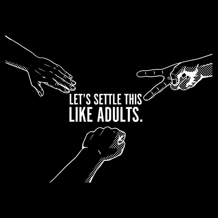 Let's Settle This Like Adults Cropped Pullover Crew