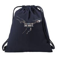 Let's Settle This Like Adults Drawstring Bag