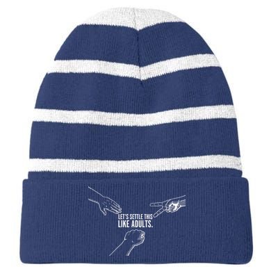 Let's Settle This Like Adults Striped Beanie with Solid Band