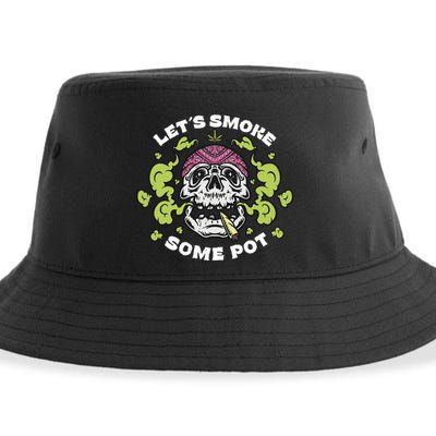 Let's Smoke Some Pot Skull Sustainable Bucket Hat