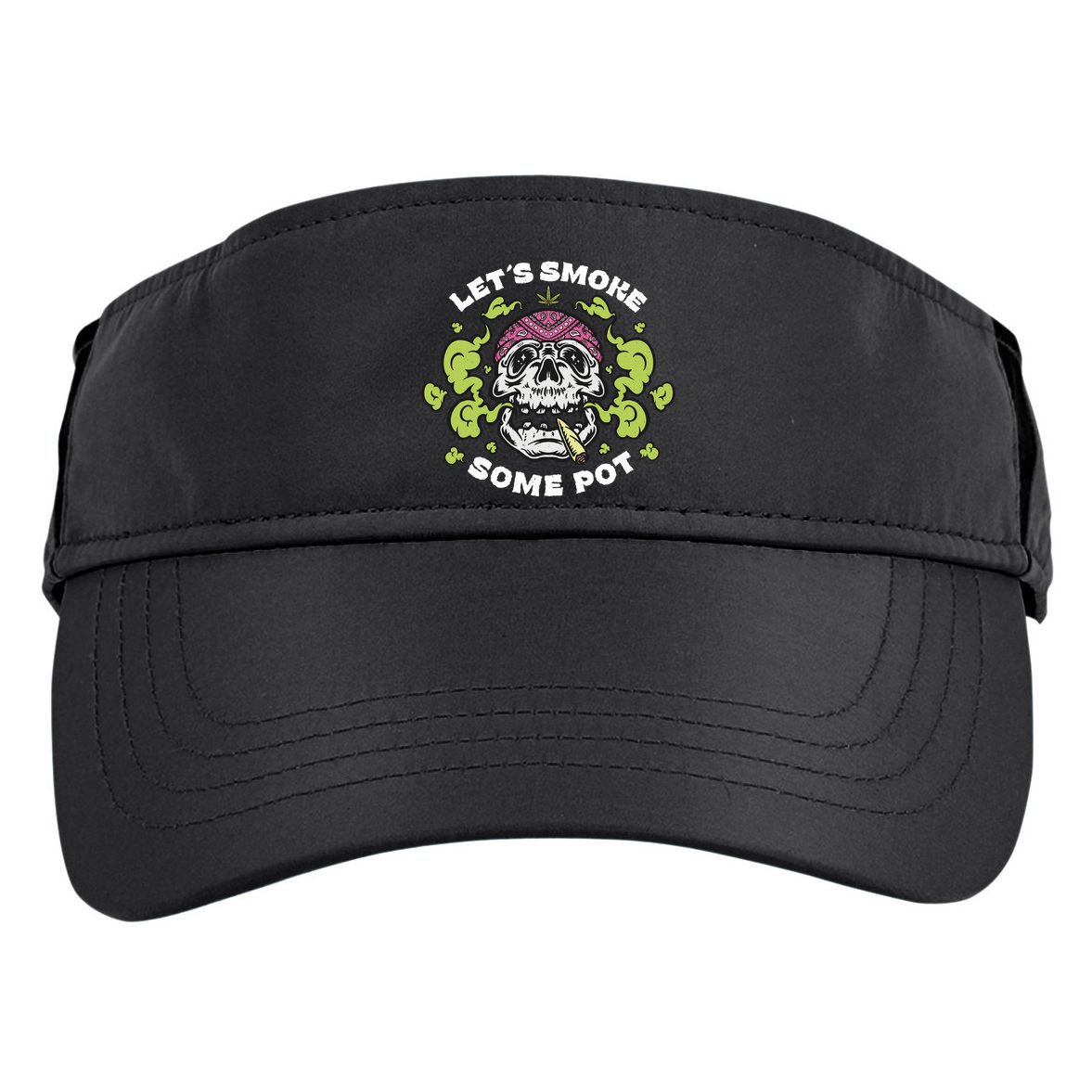 Let's Smoke Some Pot Skull Adult Drive Performance Visor