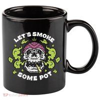 Let's Smoke Some Pot Skull 11oz C Handle Ceramic Mug