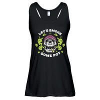 Let's Smoke Some Pot Skull Ladies Essential Flowy Tank
