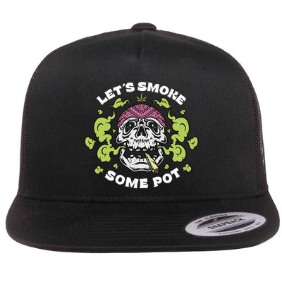 Let's Smoke Some Pot Skull Flatbill Hat