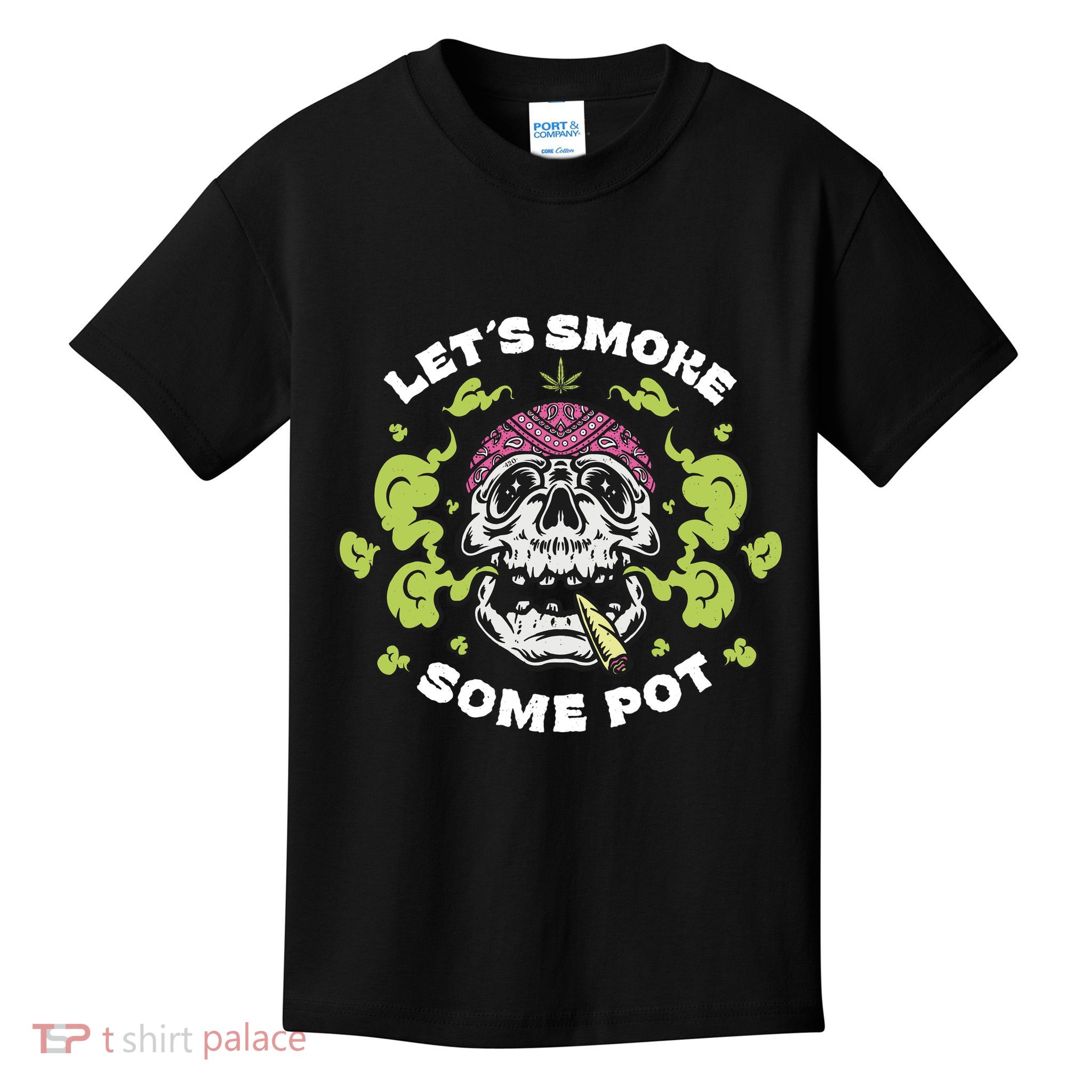 Let's Smoke Some Pot Skull Kids T-Shirt