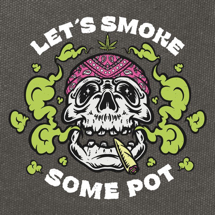 Let's Smoke Some Pot Skull Cotton Canvas Backpack