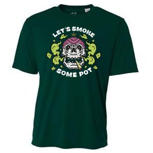 Let's Smoke Some Pot Skull Cooling Performance Crew T-Shirt