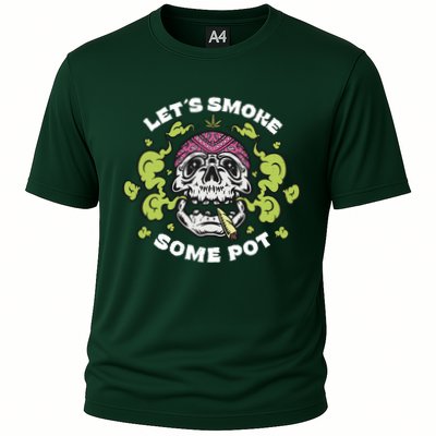 Let's Smoke Some Pot Skull Cooling Performance Crew T-Shirt