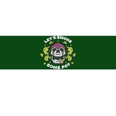 Let's Smoke Some Pot Skull Bumper Sticker