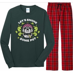 Let's Smoke Some Pot Skull Long Sleeve Pajama Set