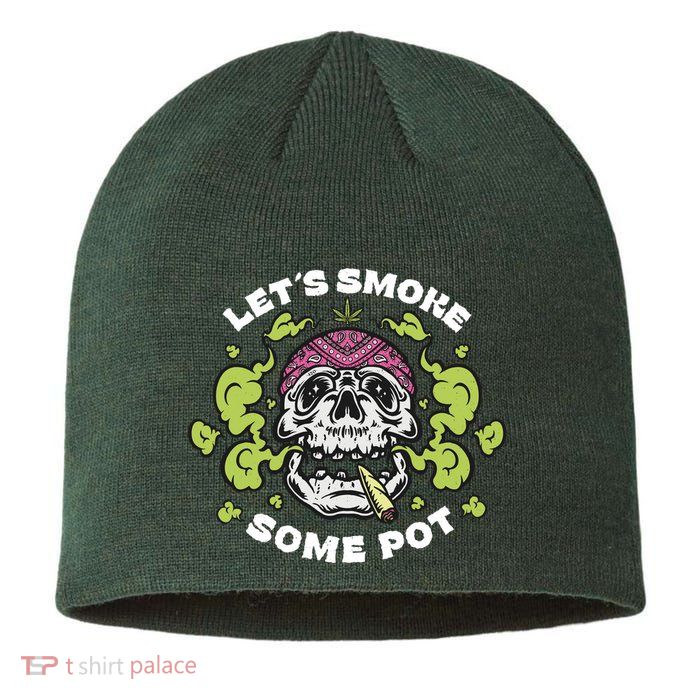 Let's Smoke Some Pot Skull Sustainable Beanie
