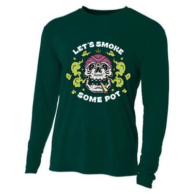 Let's Smoke Some Pot Skull Cooling Performance Long Sleeve Crew
