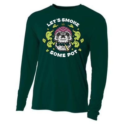 Let's Smoke Some Pot Skull Cooling Performance Long Sleeve Crew