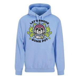 Let's Smoke Some Pot Skull Unisex Surf Hoodie