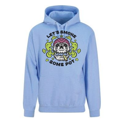 Let's Smoke Some Pot Skull Unisex Surf Hoodie