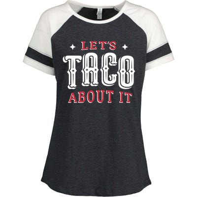 Lets Taco About It Enza Ladies Jersey Colorblock Tee