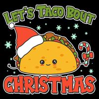 Let's Taco Bout Cute Funny Christmas Cropped Pullover Crew