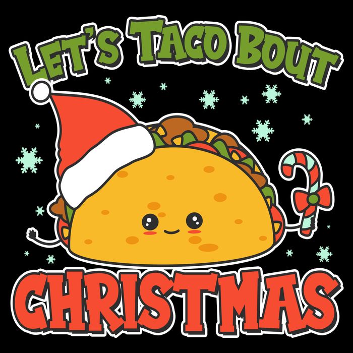 Let's Taco Bout Cute Funny Christmas Cropped Pullover Crew
