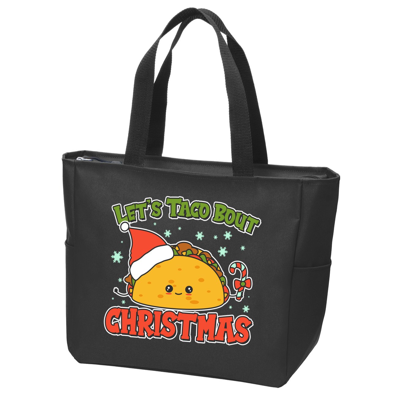 Let's Taco Bout Cute Funny Christmas Zip Tote Bag