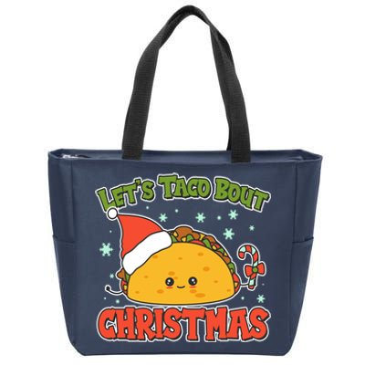 Let's Taco Bout Cute Funny Christmas Zip Tote Bag