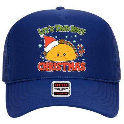 Let's Taco Bout Cute Funny Christmas High Crown Mesh Back Trucker Hat