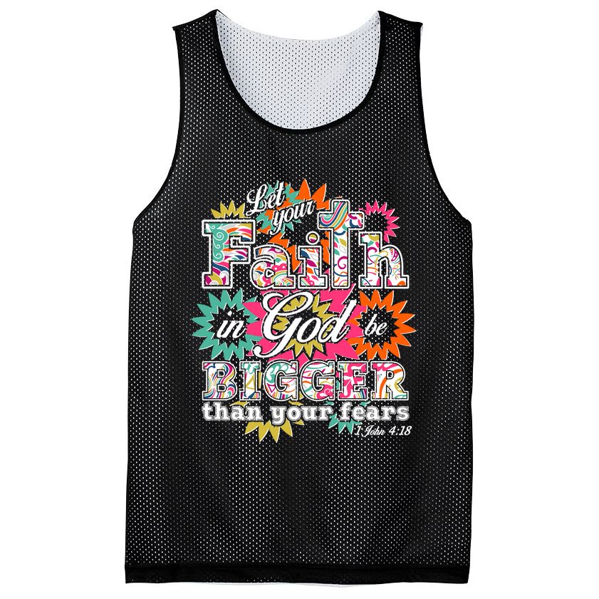 Let's Your Faith in God be Bigger Than You Fears 1 John 4:18 Mesh Reversible Basketball Jersey Tank