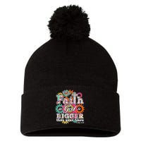 Let's Your Faith in God be Bigger Than You Fears 1 John 4:18 Pom Pom 12in Knit Beanie