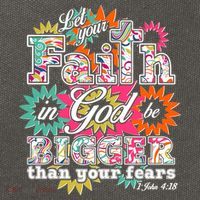 Let's Your Faith in God be Bigger Than You Fears 1 John 4:18 Cotton Canvas Backpack