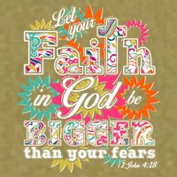 Let's Your Faith in God be Bigger Than You Fears 1 John 4:18 Garment-Dyed Women's Muscle Tee