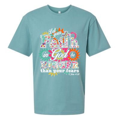 Let's Your Faith in God be Bigger Than You Fears 1 John 4:18 Sueded Cloud Jersey T-Shirt