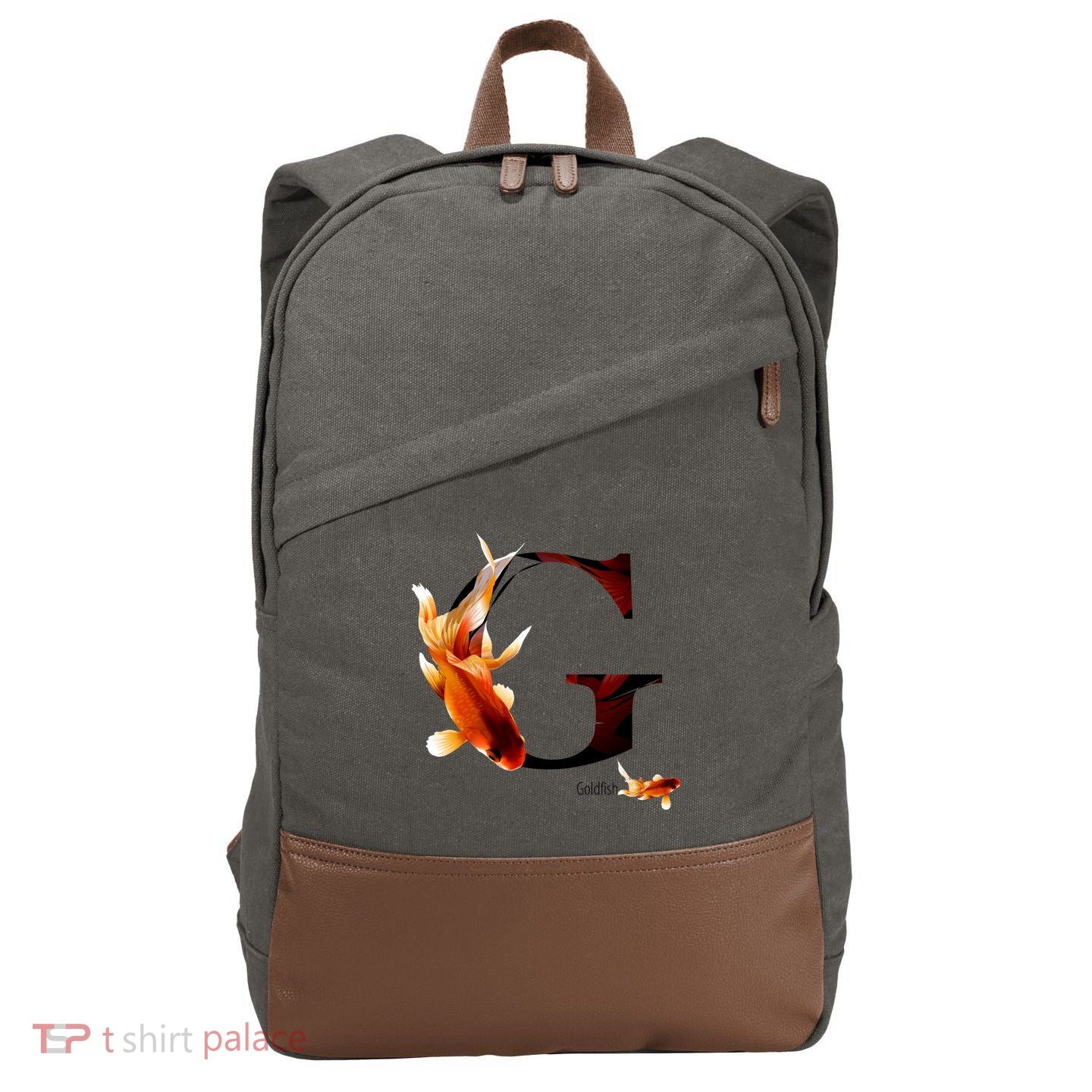 Letter G is for Goldfish Cotton Canvas Backpack