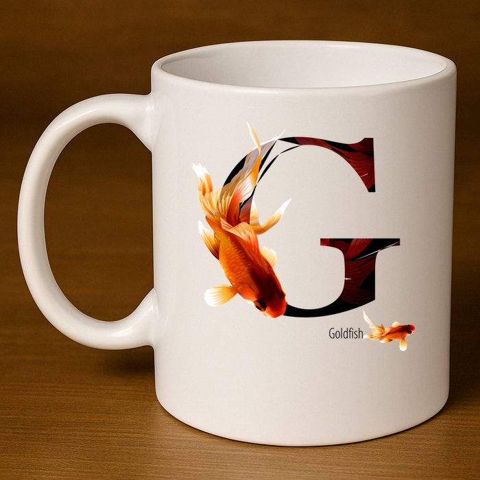Letter G is for Goldfish 11oz C Handle Ceramic Mug