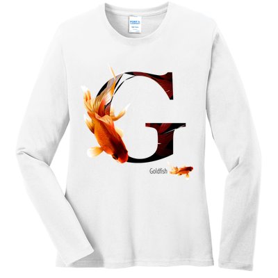 Letter G is for Goldfish Ladies Long Sleeve Shirt
