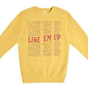 Line 'Em Up Retro Country's Slogan Premium Crewneck Sweatshirt