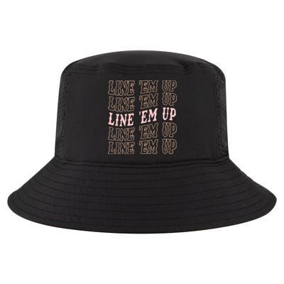 Line 'Em Up Retro Country's Slogan Cool Comfort Performance Bucket Hat