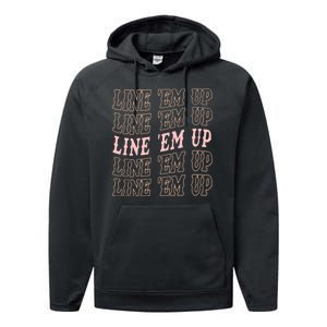 Line 'Em Up Retro Country's Slogan Performance Fleece Hoodie