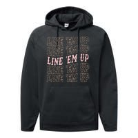 Line 'Em Up Retro Country's Slogan Performance Fleece Hoodie