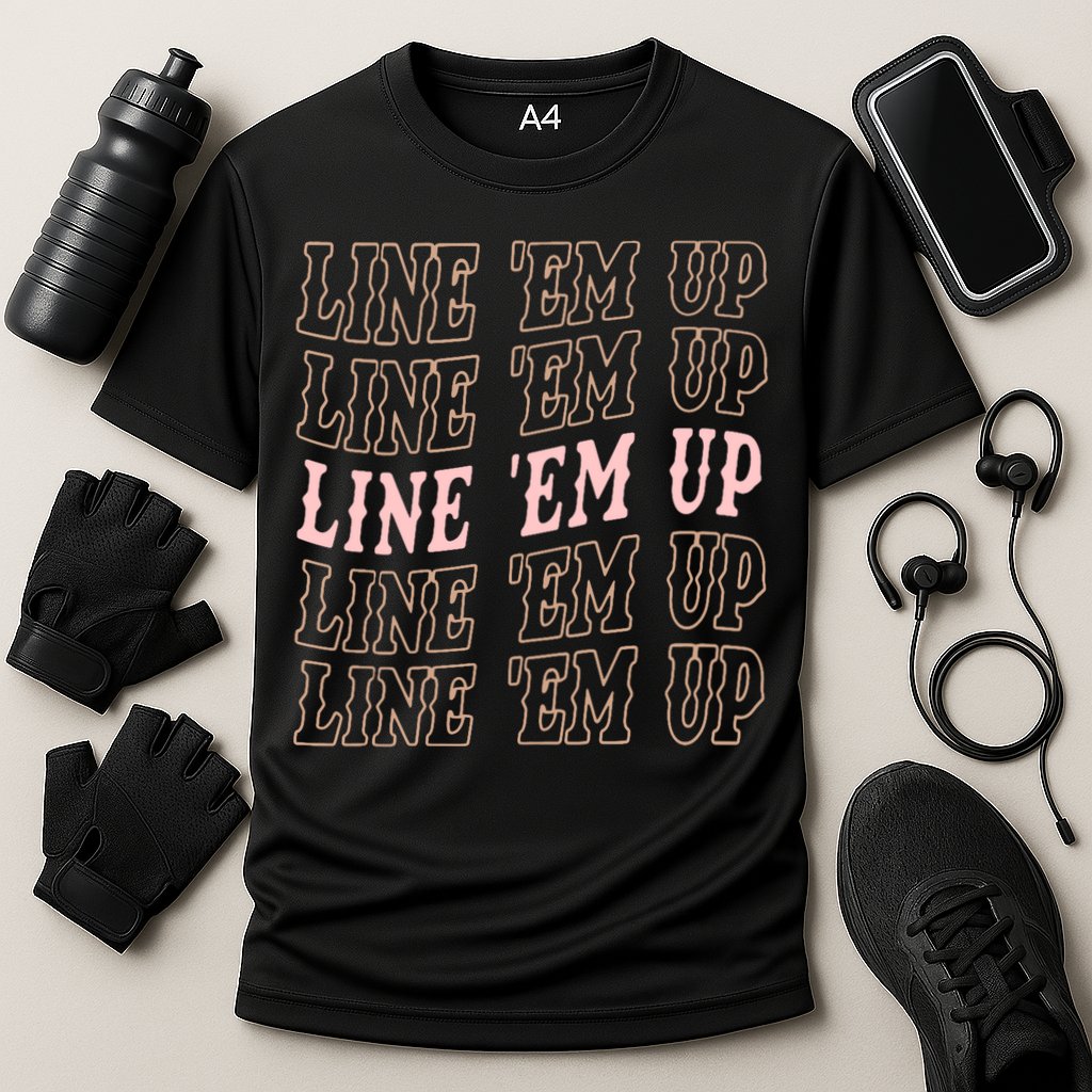 Line 'Em Up Retro Country's Slogan Performance Shirt