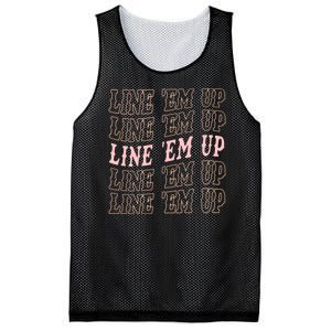 Line 'Em Up Retro Country's Slogan Mesh Reversible Basketball Jersey Tank