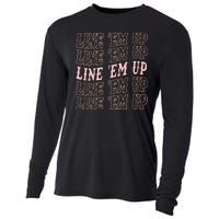 Line 'Em Up Retro Country's Slogan Cooling Performance Long Sleeve Crew