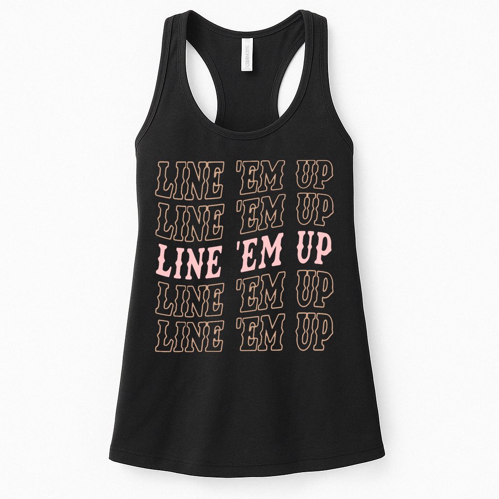 Line 'Em Up Retro Country's Slogan Womens Tank Top