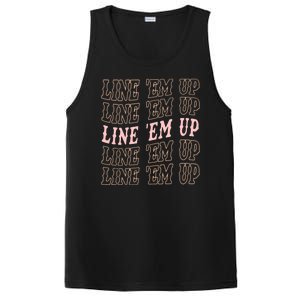 Line 'Em Up Retro Country's Slogan PosiCharge Competitor Tank