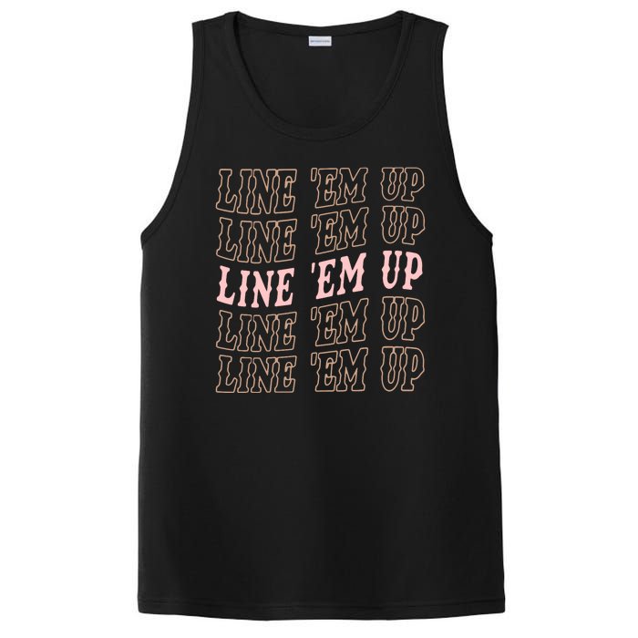 Line 'Em Up Retro Country's Slogan PosiCharge Competitor Tank